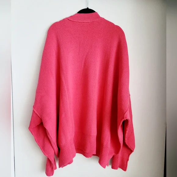 Free People Easy Street Tunic Sweater Oversize Mock Neck Pink Size Medium - Picture 5 of 7